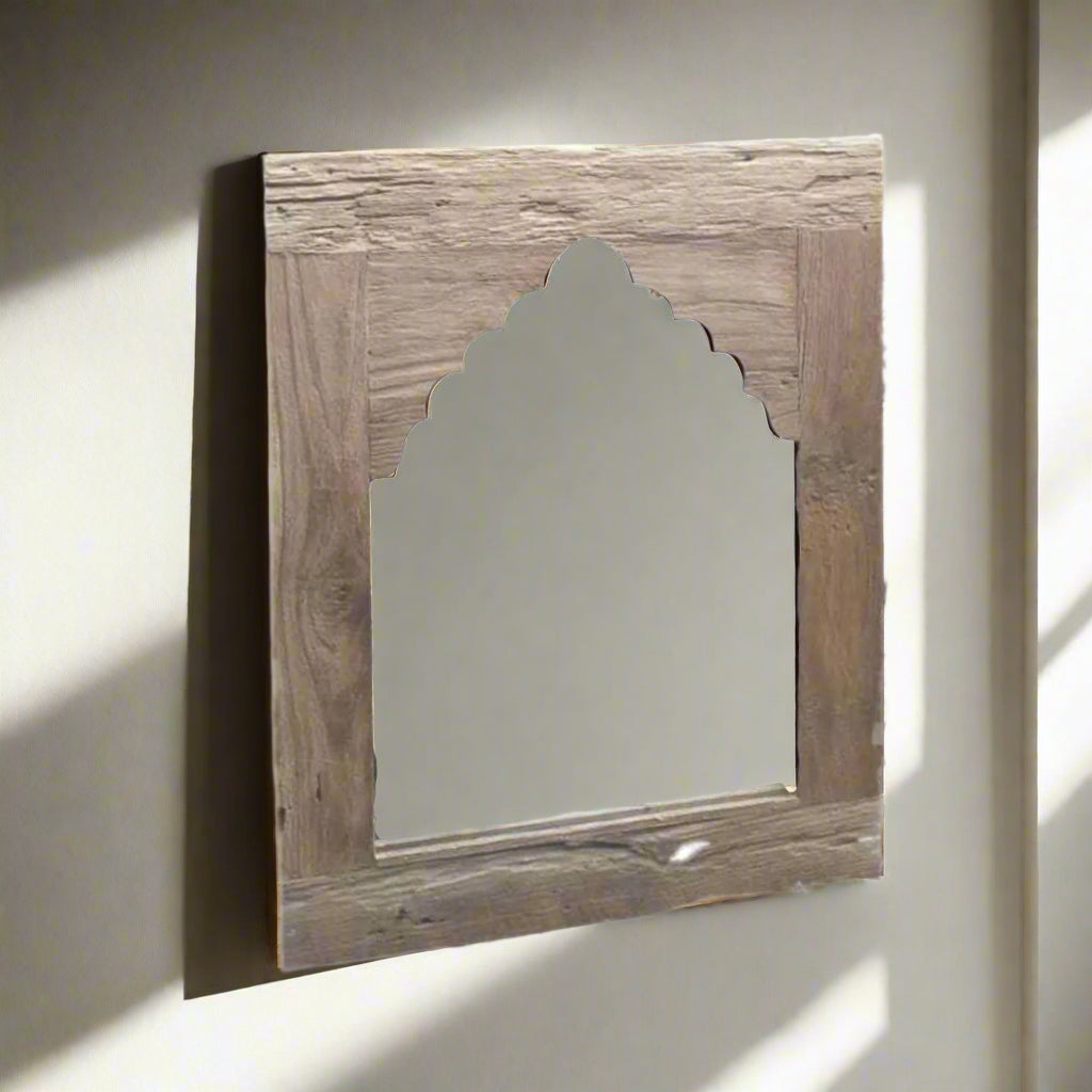 Halo Arch Teak Mirror 60x75cm