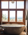 Oval Concrete Terrazzo Stone Bath 1750x900x550mm - Light Grey
