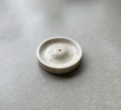 Round Marble Incense Holder - Beige