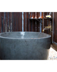 Oval Concrete Terrazzo Stone Bath 1800x1150x600mm - Mid Grey