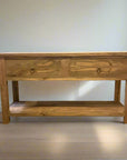 Rustic Teak 2 Drawer Console Vanity - 150cm Length