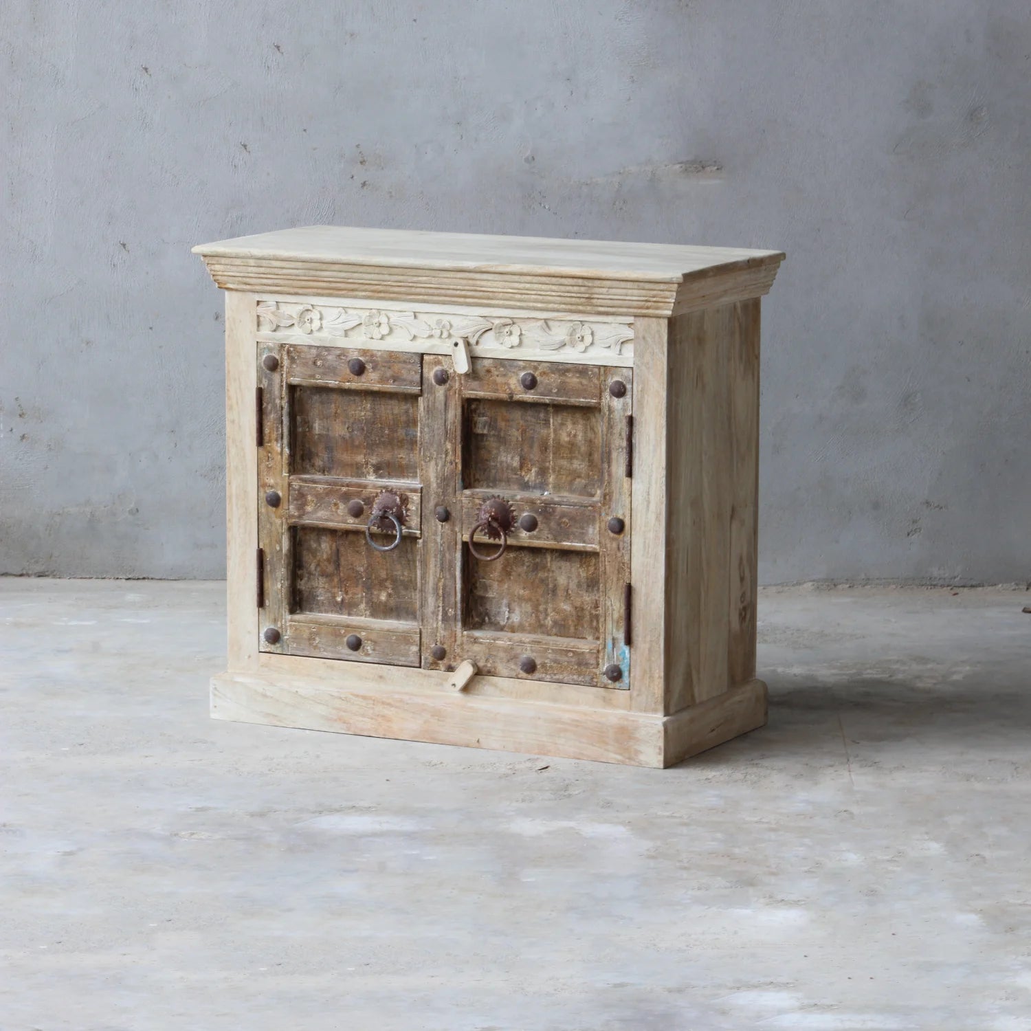 Vintage Indian Timber Vanity 03 - 90cm Length