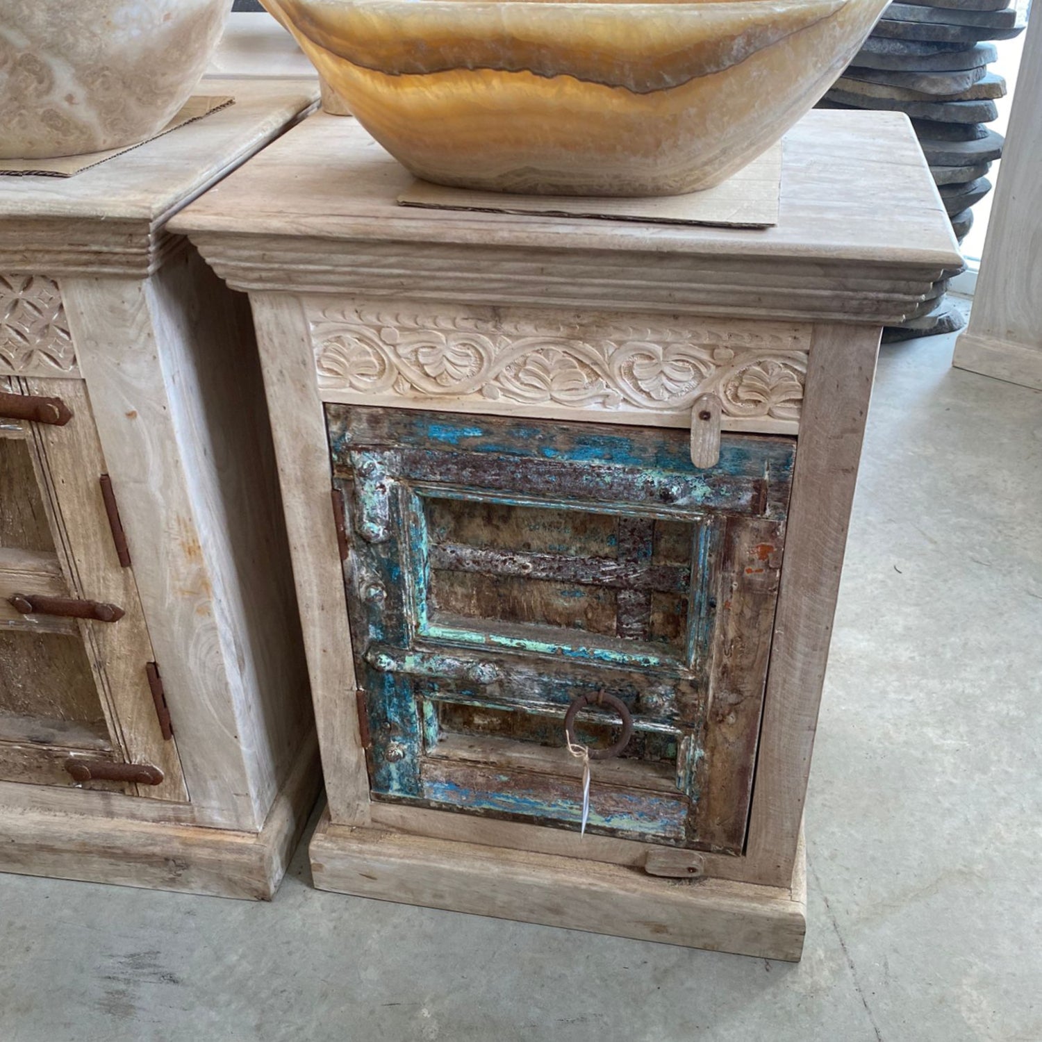 Indian Acid Wash Timber 60x40x80cm Vanity | Assorted Designs