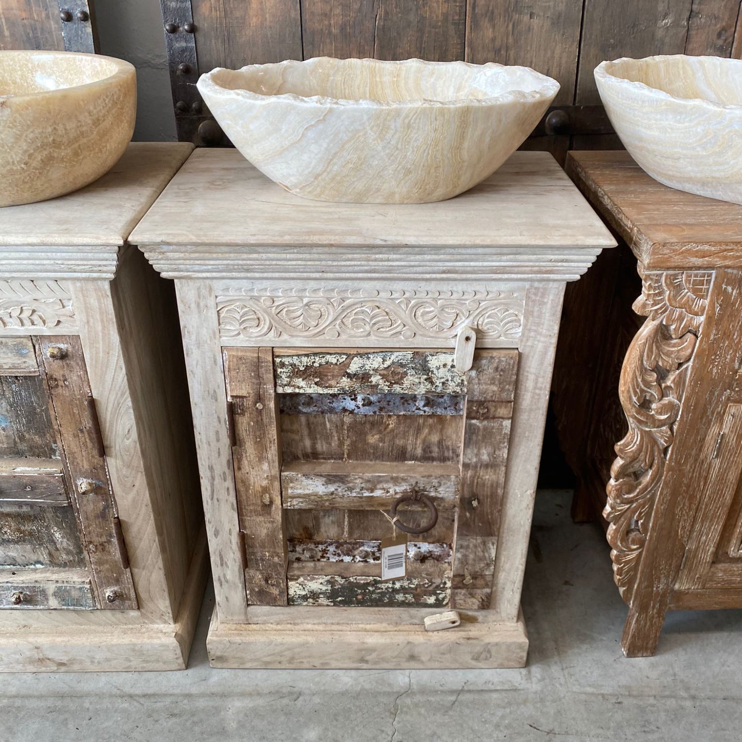 Indian Acid Wash Timber 60x40x80cm Vanity | Assorted Designs