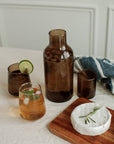 Handblown Hammered Glass Carafe: Blush
