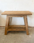 Rustic Teak Shelf Console Table - 90cm Length
