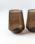 Handblown Hammered Glass Water Tumbler - Set of 2: Blush