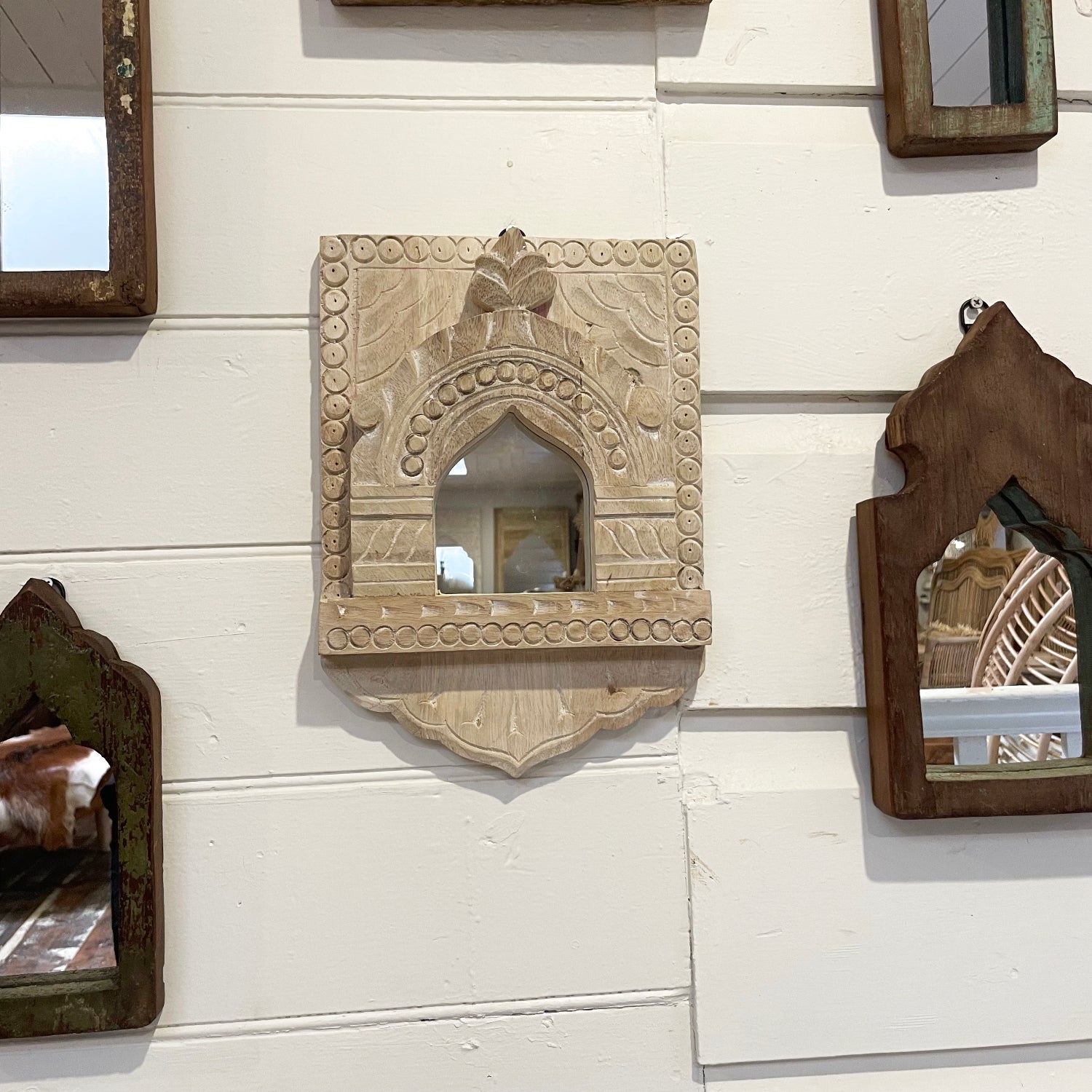 Amina Indian Carved Arch Timber Mirrors - Assorted Designs