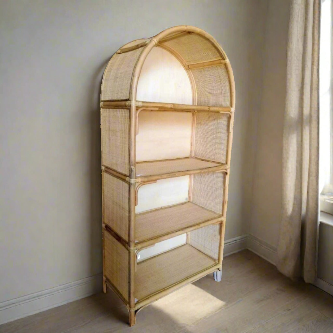Arch Rattan Book Shelf 90x45x190