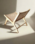 Caba Woven Rattan + Teak Lounger Chair