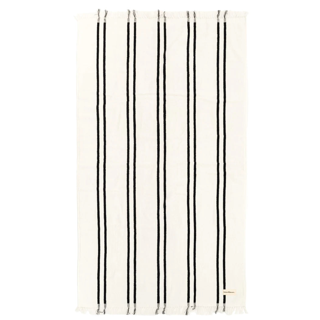 The Beach Towel - Black Two Stripe