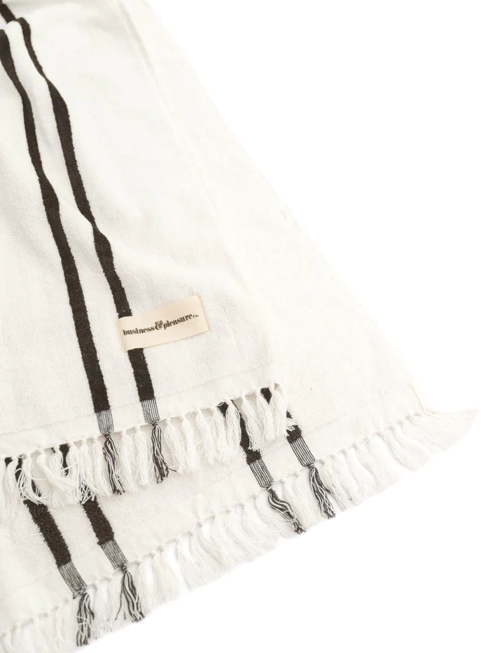 The Beach Towel - Black Two Stripe