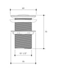 Bath Pop-Up Plug and Waste 40mm x 75mm - Chrome Plated