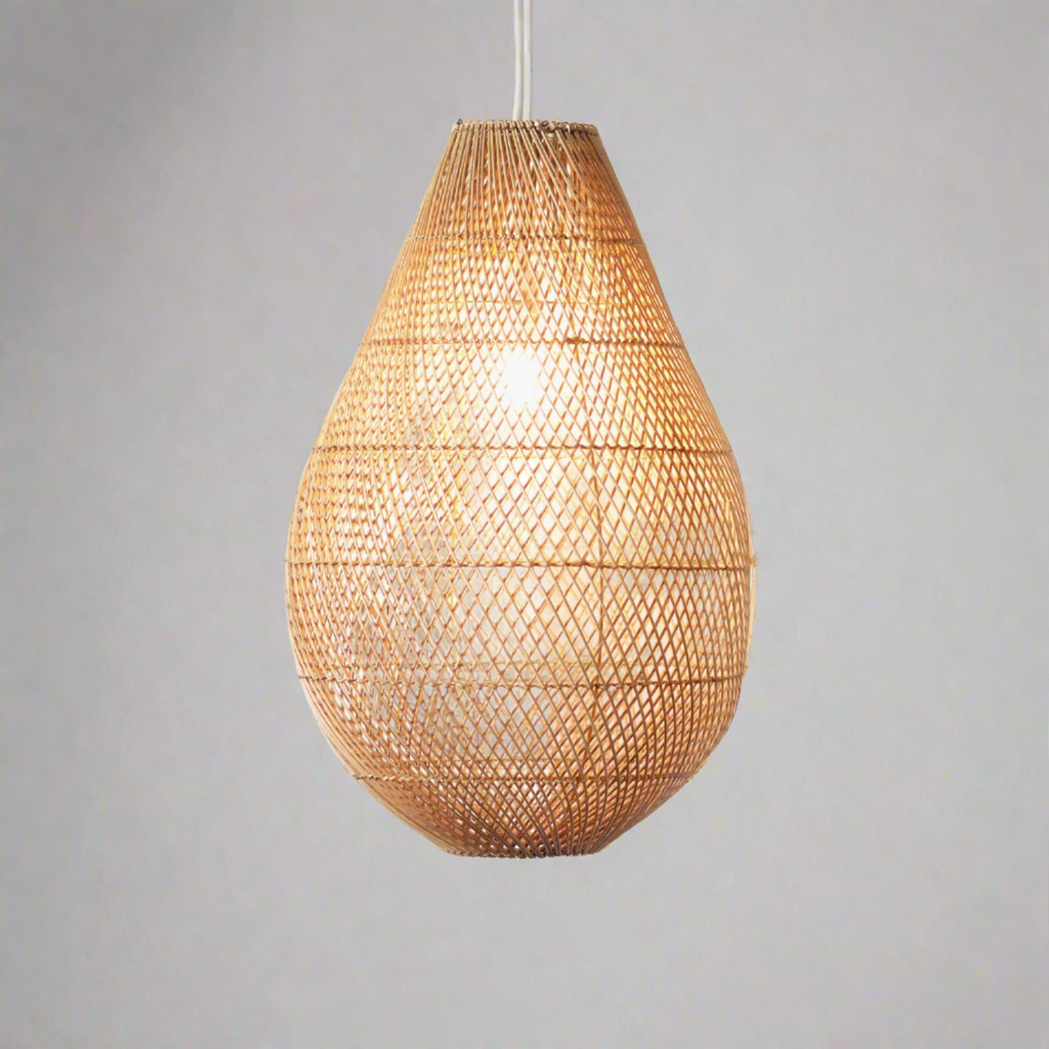 Large Beehive Rattan Pendant