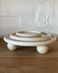 Beige Marble Round Footed Platter