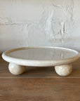 Beige Marble Round Footed Platter