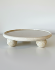 Beige Marble Round Footed Platter