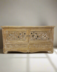 Belang White Wash Carved Teak Vanity - 150cm Length