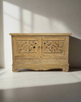 Belang White Wash Carved Teak Vanity - 120cm Length