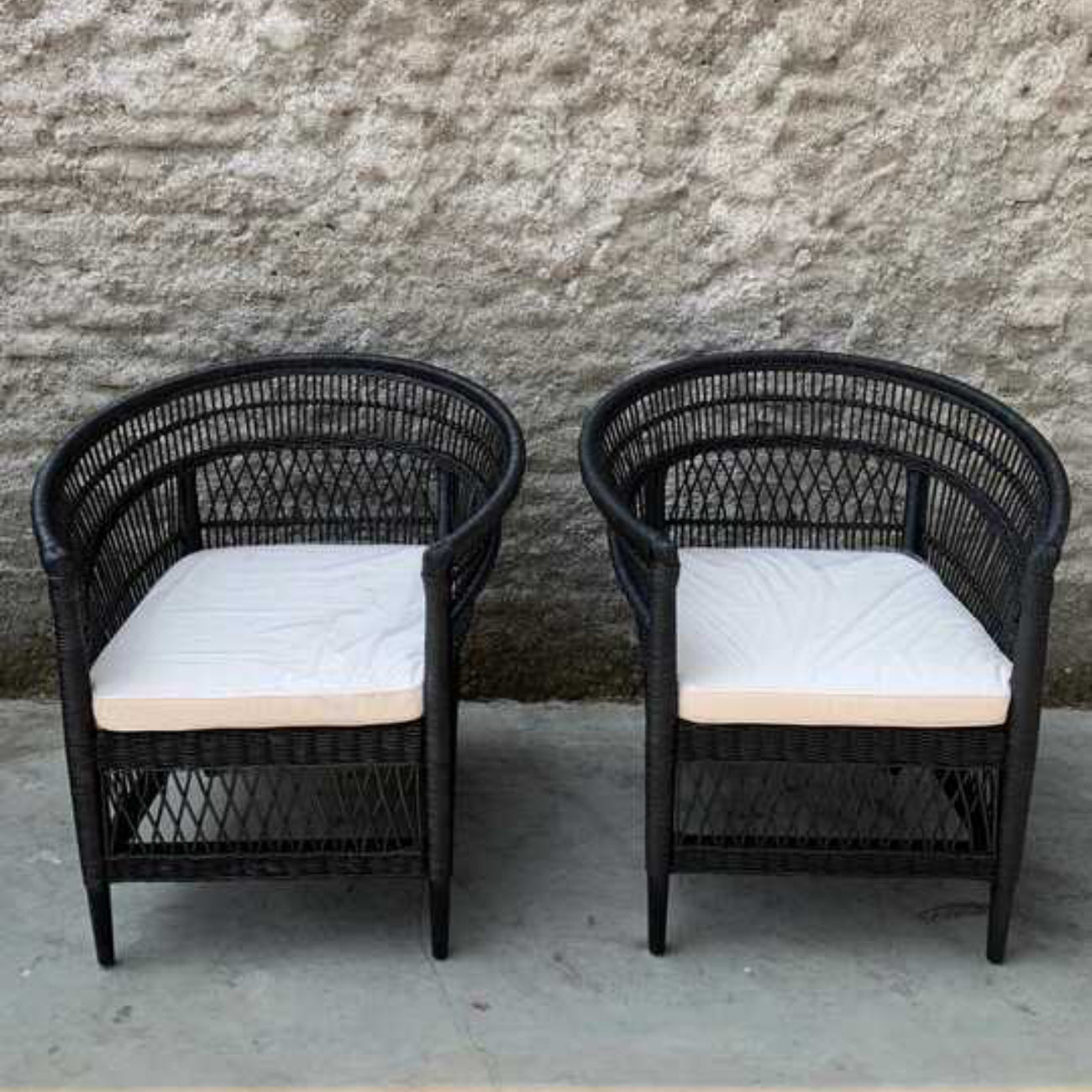 Black Malawi Style Rattan Chair