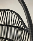 Black Synthetic Round Single Cane Hanging Chair