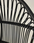 Black Synthetic Round Single Cane Hanging Chair