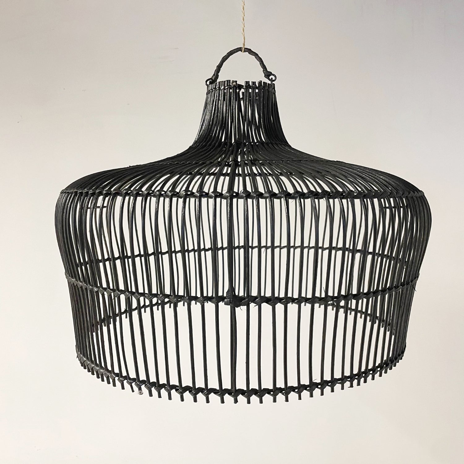 Black Zari Rattan Pendant 60cm Dia