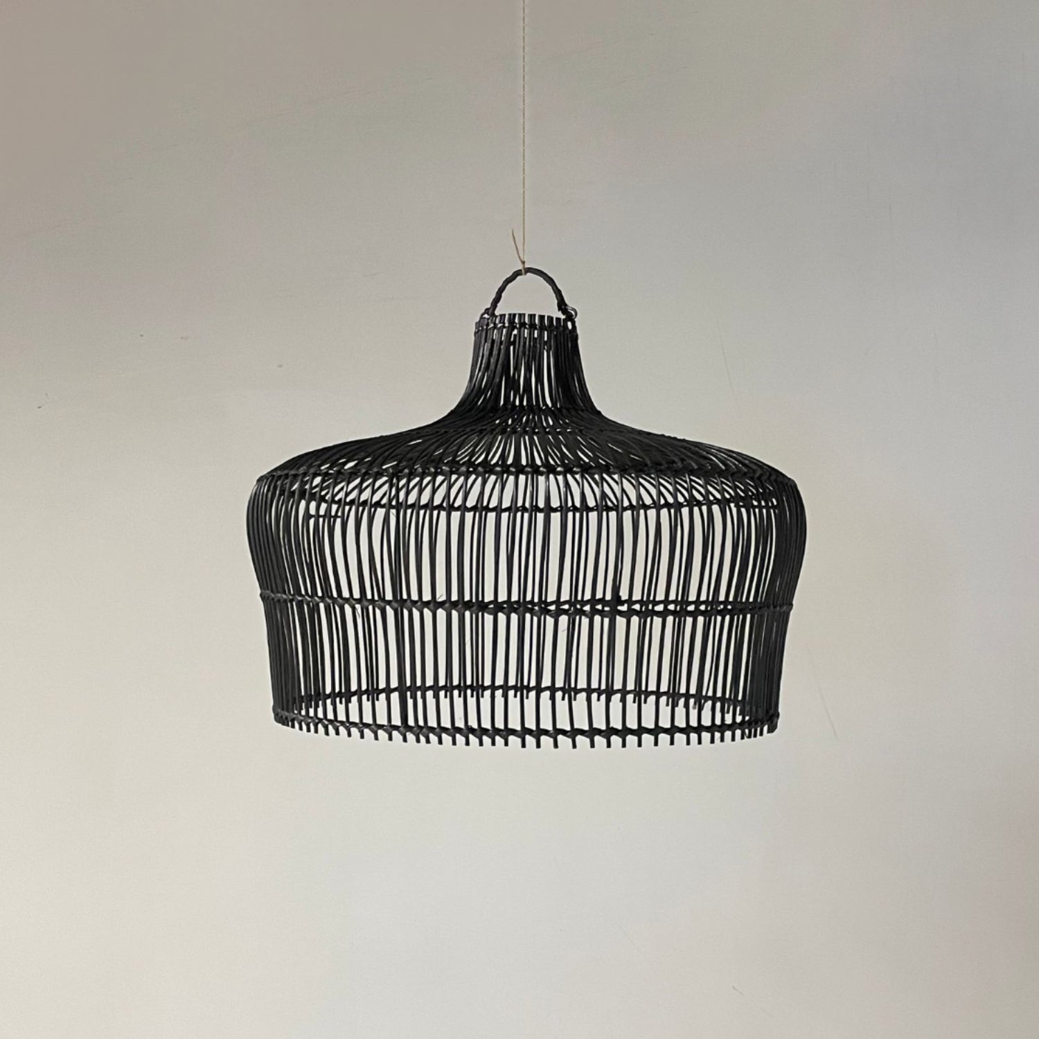 Black Zari Rattan Pendant 60cm Dia