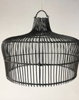 Black Zari Rattan Pendant 50cm Dia