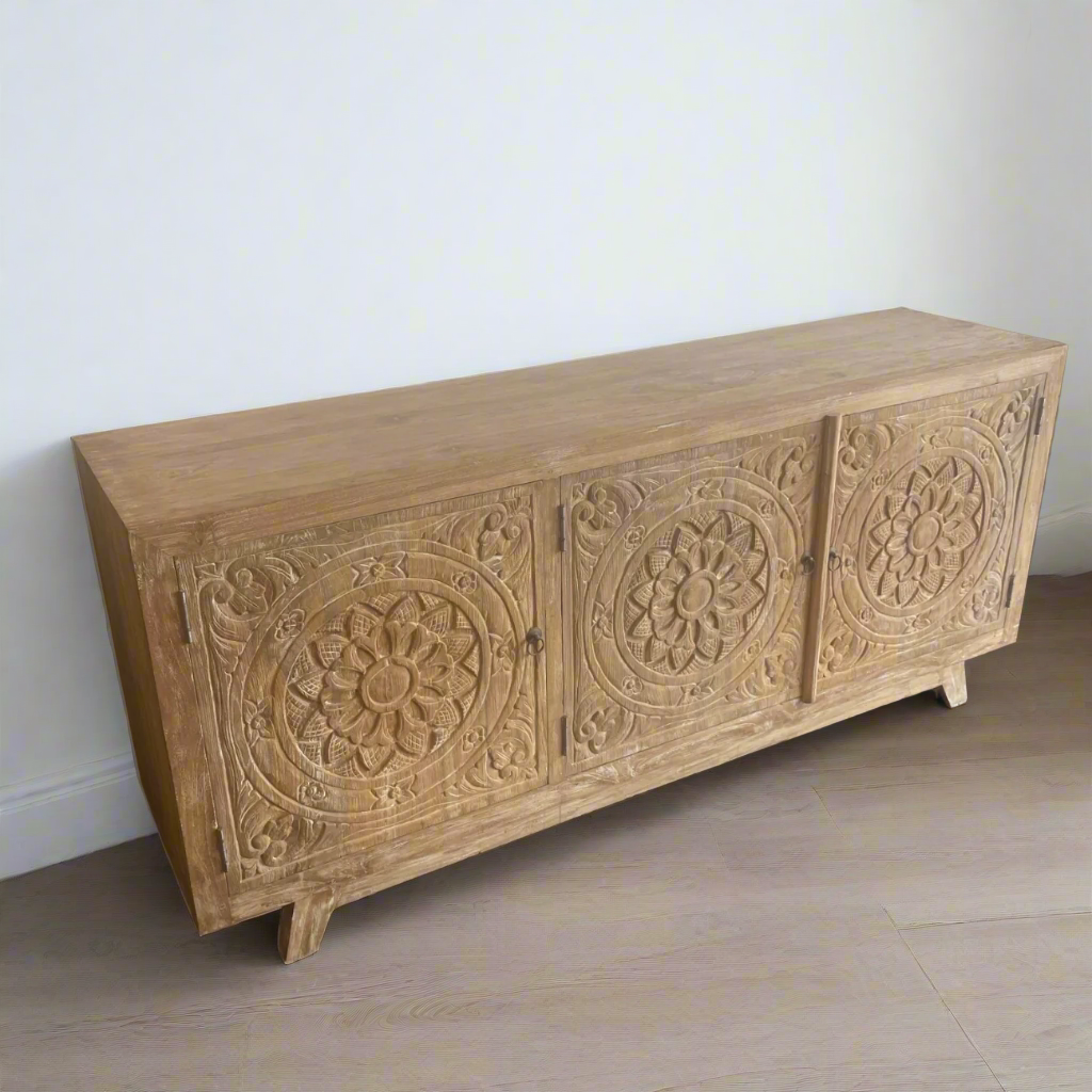 White Washed Teak Mandala Vanity