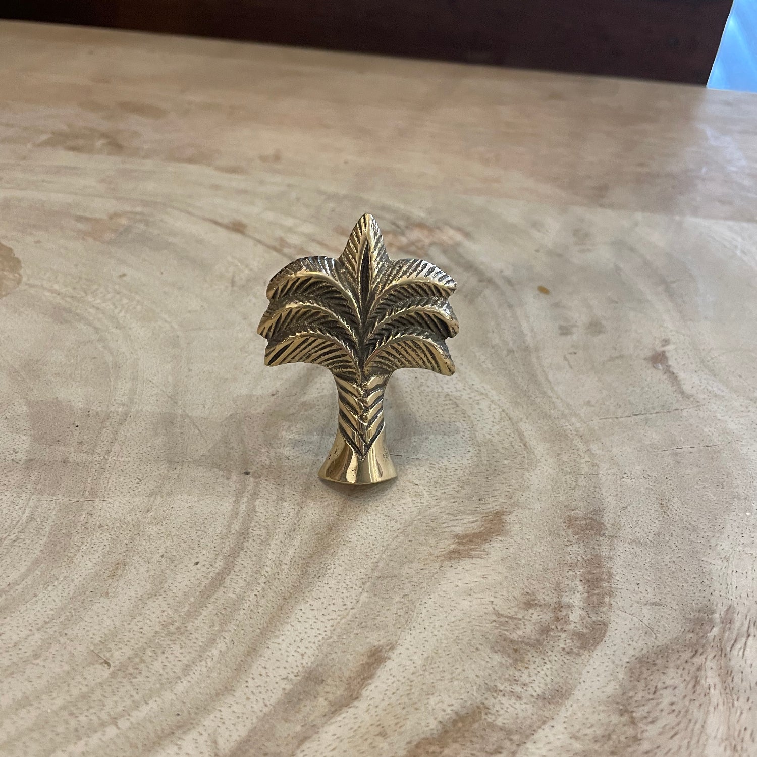 Tropical Palm Brass Drawer Handle