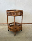 Caramel Halia Round Rattan Bar Cart