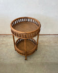 Caramel Halia Round Rattan Bar Cart
