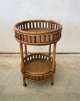 Caramel Halia Round Rattan Bar Cart