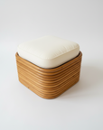 Caramel Midcentury Rattan Foot Stool