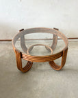 Caramel Pretzel Rattan Side Table 80cm Dia