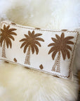 Chocolate Ancient Palm Lumbar Cushion  30x50cm