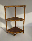 Corner Rattan Shelf - Caramel