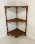 Corner Rattan Shelf - Caramel