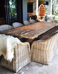Rattan Curved Grey Arm Chair