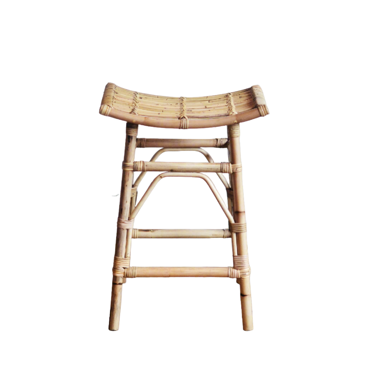Curved Rattan Counter Stool - Set of 2