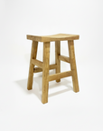 Curved Teak Counter Stool 69cm