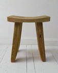Curved Teak Stool 45cm