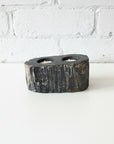Double Fossilised Wood Tealight Candle Holder