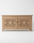 Eden White Wash Carved Teak Vanity - 150cm Length