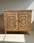 Eden White Wash Carved Teak Vanity 90cm