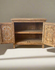 Eden White Wash Carved Teak Vanity 90cm