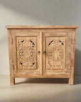 Eden White Wash Carved Teak Vanity 90cm