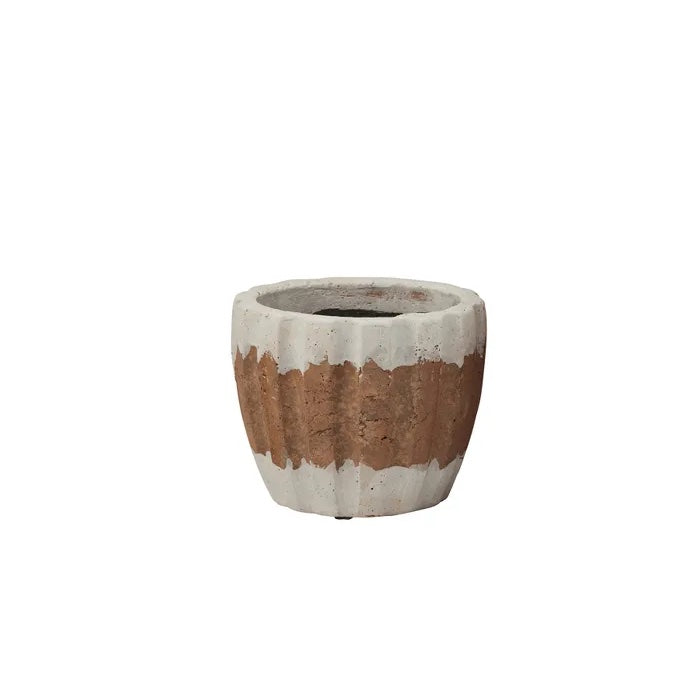 Small Ernest Ceramic Pot 22x18cm Nat/White