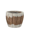 Large Ernest Ceramic Pot 22x18cm Nat/White